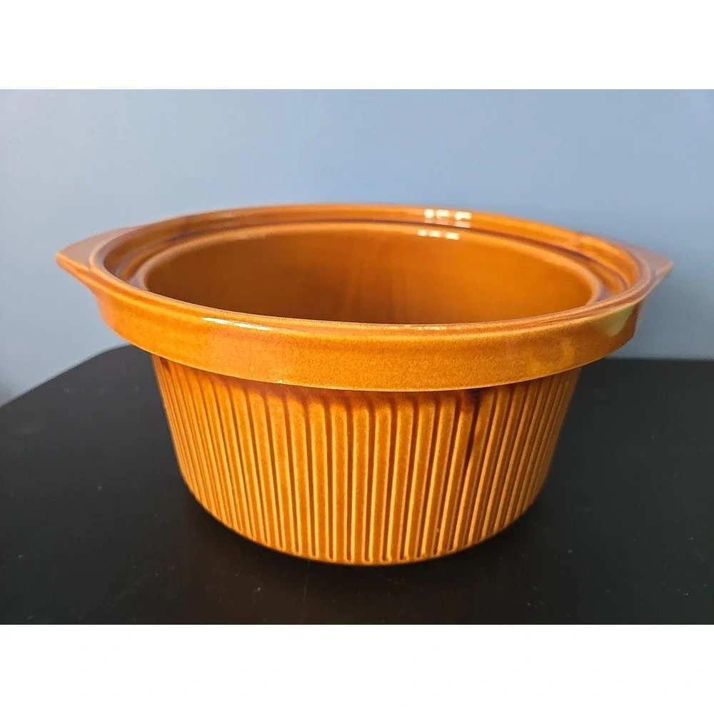 Rival Crockpot Replacement Removable Brown Stoneware‎ Insert VTG